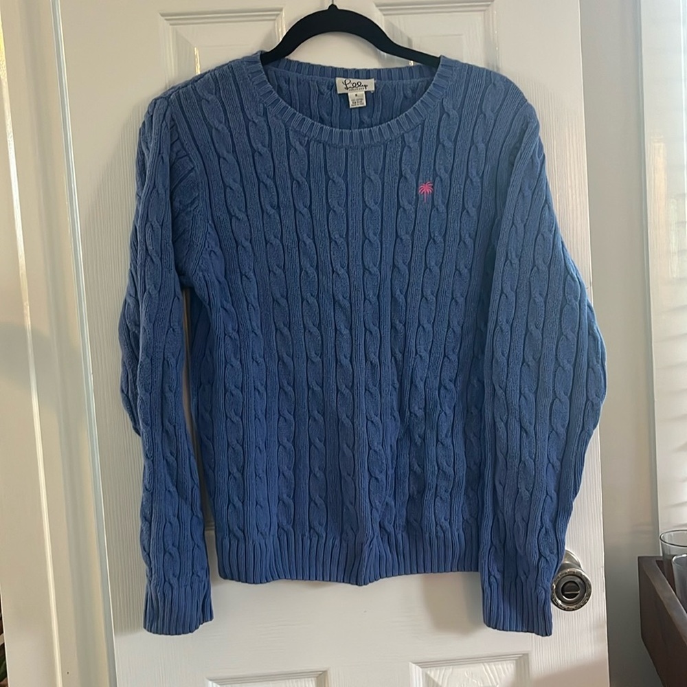 Lilly Pulitzer cable knit blue sweater